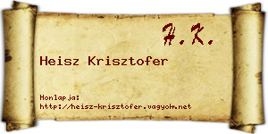 Heisz Krisztofer névjegykártya